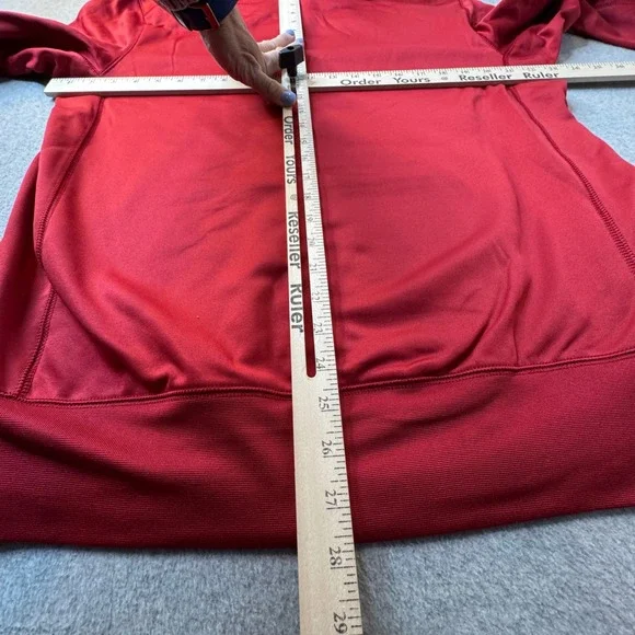 Nike Swoosh Logo Hoodie Therma Fit Crimson Red Pullover Mens‎ Medium Streetwear - Picture 6 of 9